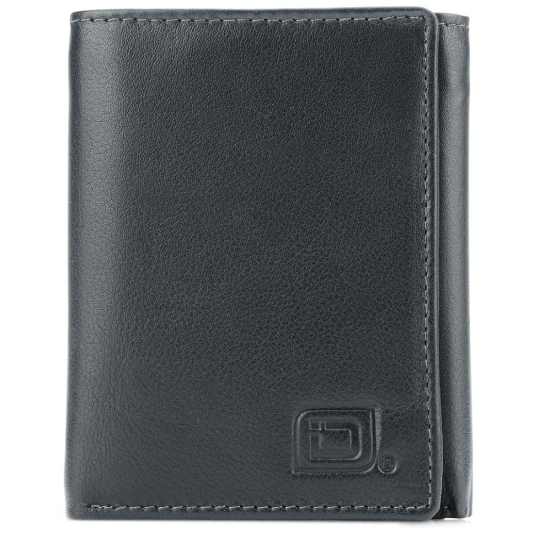 ID Stronghold Men&#39;s Leather Trifold Wallet - RFID Blocking - Black Wallet with Gift Box