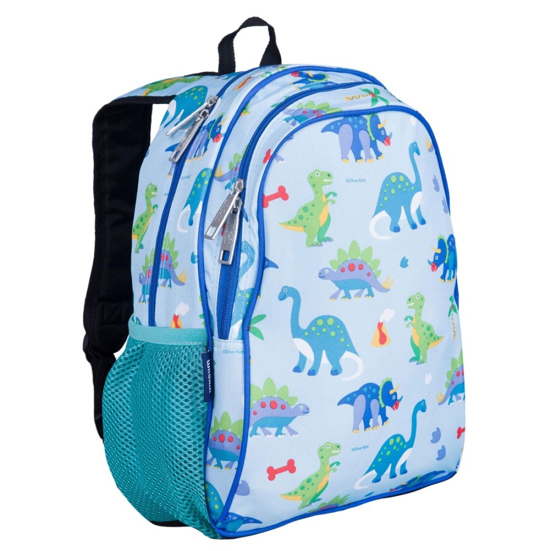 Wildkin 15Inch Kids Backpack for Boys Girls Perfect for Early Elementary Daycare School Travel Features Padded Back Adjustable Strap Dinosaur Land