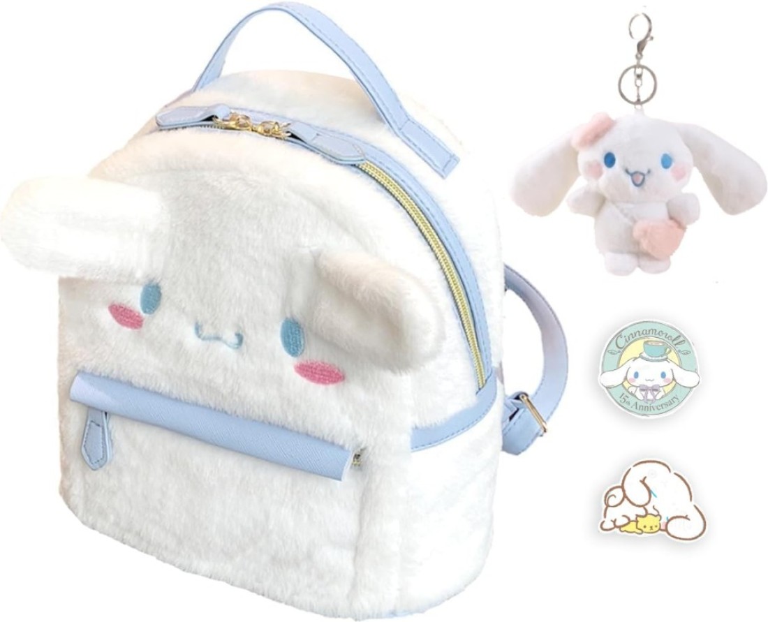 ACCENE Cute Furry Plush Cinnamoroll-Dog Backpack - Mini Girls Backpacks Great Gift for Kids