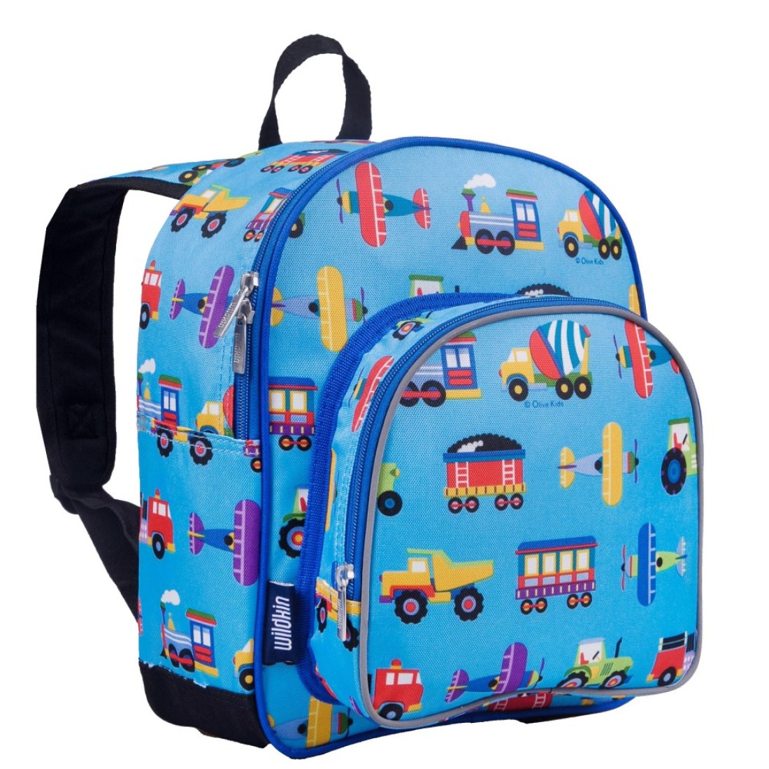 Wildkin 12Inch Kids Backpack for Boys Girls Perfect for Daycare and Preschool Toddler Bags Features Padded Back Adjustable Strap Ideal for School Travel Trains Planes and Trucks