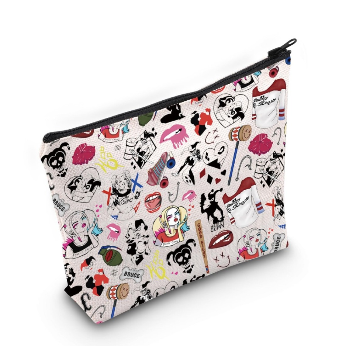JNIAP Joker Characters Merch Cosmetic Zipper Bag Clown Themed Movies Lover Gift (Joker)