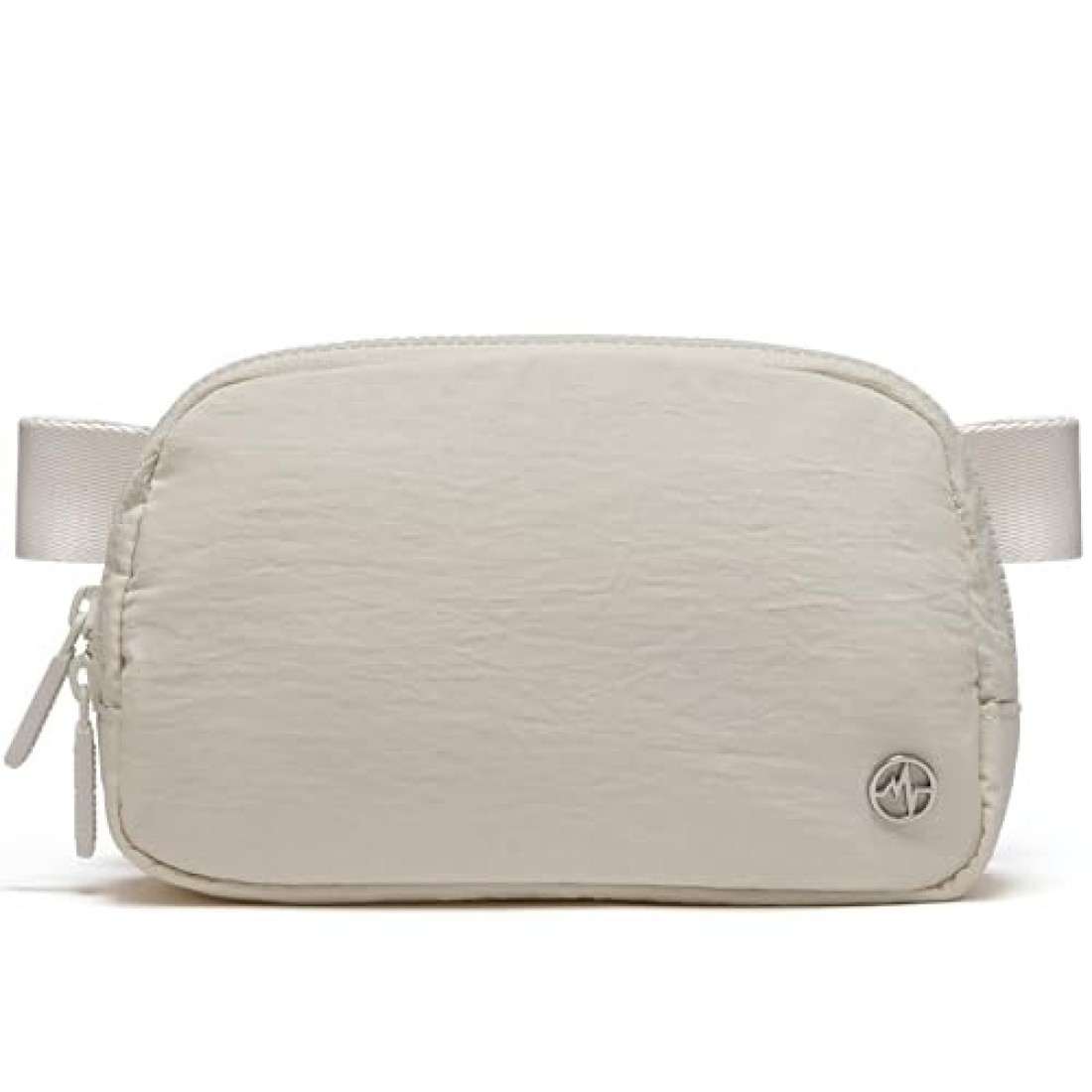 Pander Two Way Zipper Fanny Pack Nylon Everywhere Belt Bag for Women, Water Repellent Waist Packs, Crossbody Bags with Adjustable Strap (White Opal).