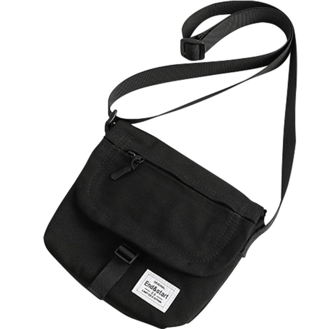 Lizbin Small Crossbody Bag for Men, Canvas Messenger Bag Shoulder bag, Mens Crossbody Bag Travel Bag Man Purse Mens Bag, Unisex Small Shoulder Bag for Phone Passport (Black)