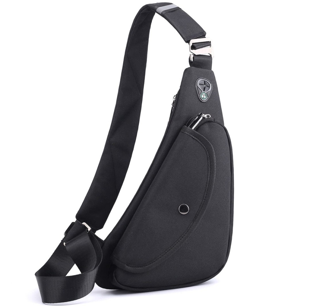 Peicees Sling Bag For Men Women Small Crossbody Backpack Shoulder Bag Man Purse Chest Bag For Hiking Travel
