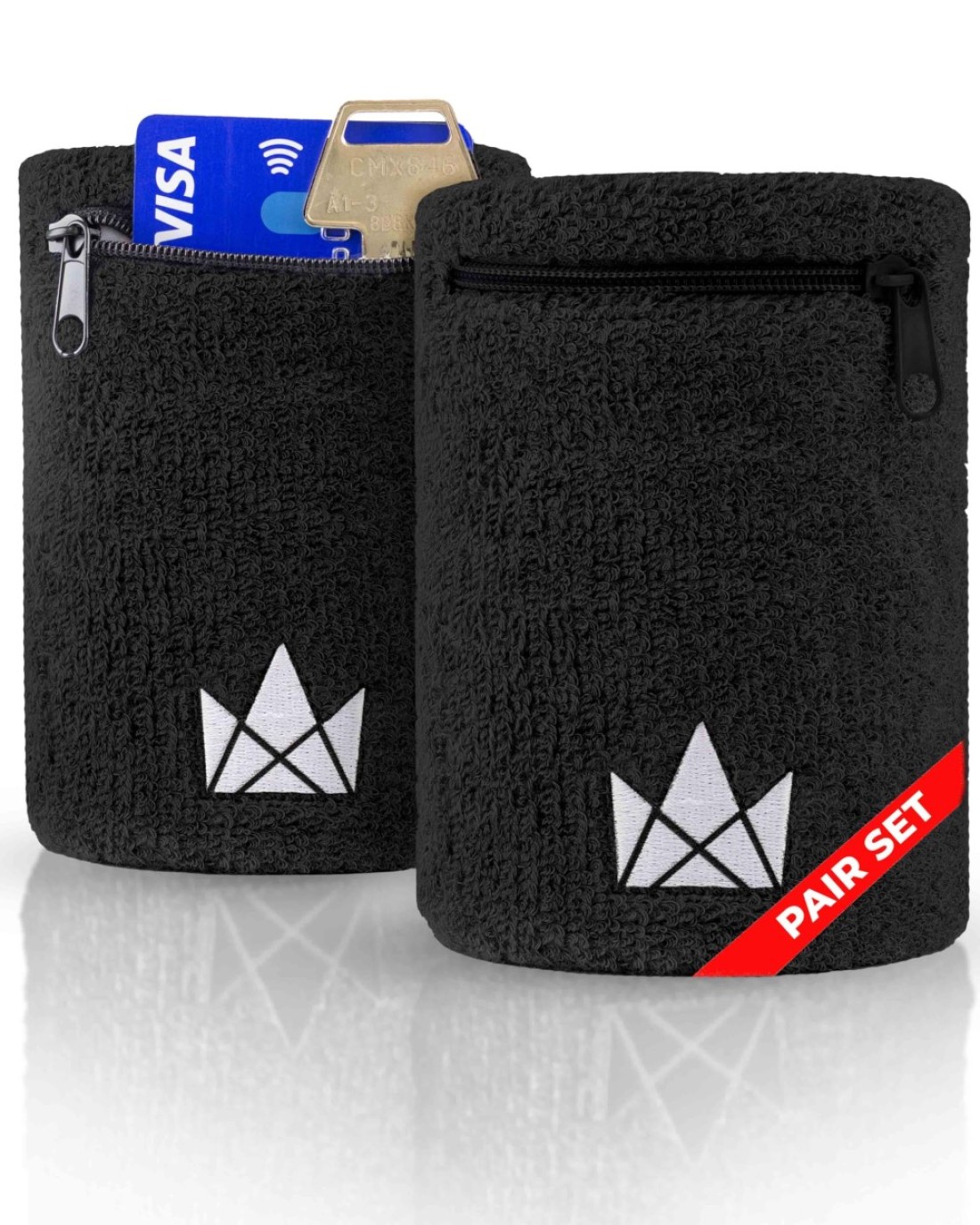 The Friendly Swede Wrist Wallets for Men Women Wristband Pocket with Zipper for Jogging Cycling Walking Wrist Wallet Pouch for Men for Storing Cash Keys Credit Cards Ankle Wallet 2 Pack
