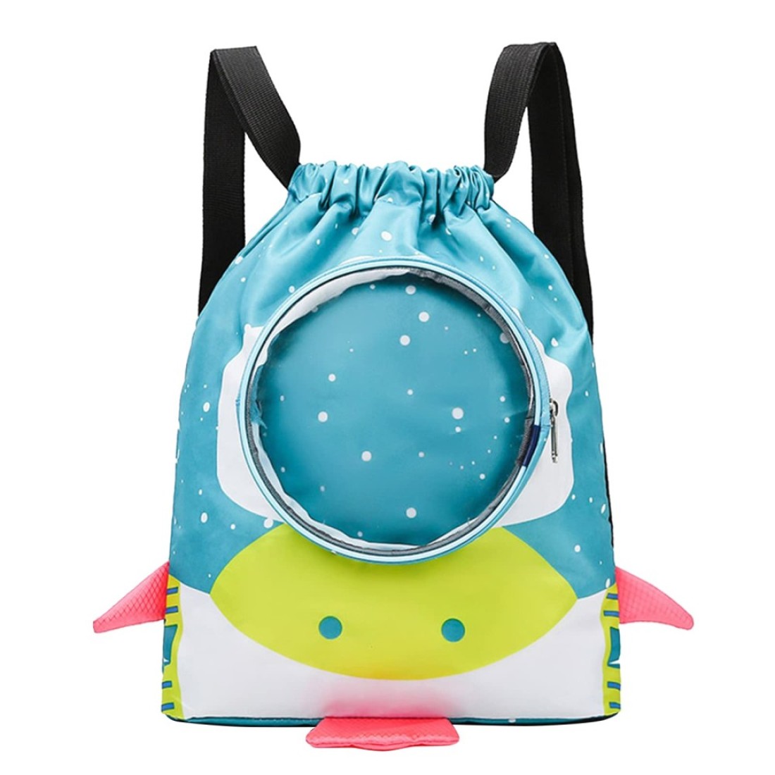 Kunyeah Drawstring Backpack Bag Waterproof Beach Pack With Shoe Compartment Kid Swim Bag Sports Gym Backpack for Girls Boys (Blue)