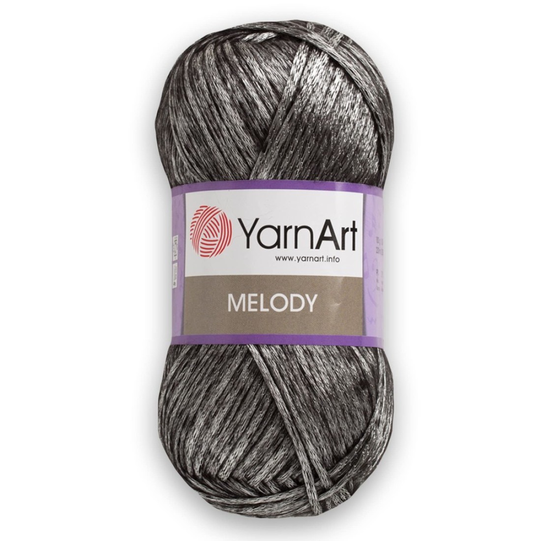 1 Ball YarnArt Melody Chainette Yarn Shiny Metallic Sheen Yarn for Knitting Crochet Embroidery 100 Grams 35 oz 230 Meters 251 Yards 70 Polyamide 21 Acrylic 9 Wool Blend Silver 887