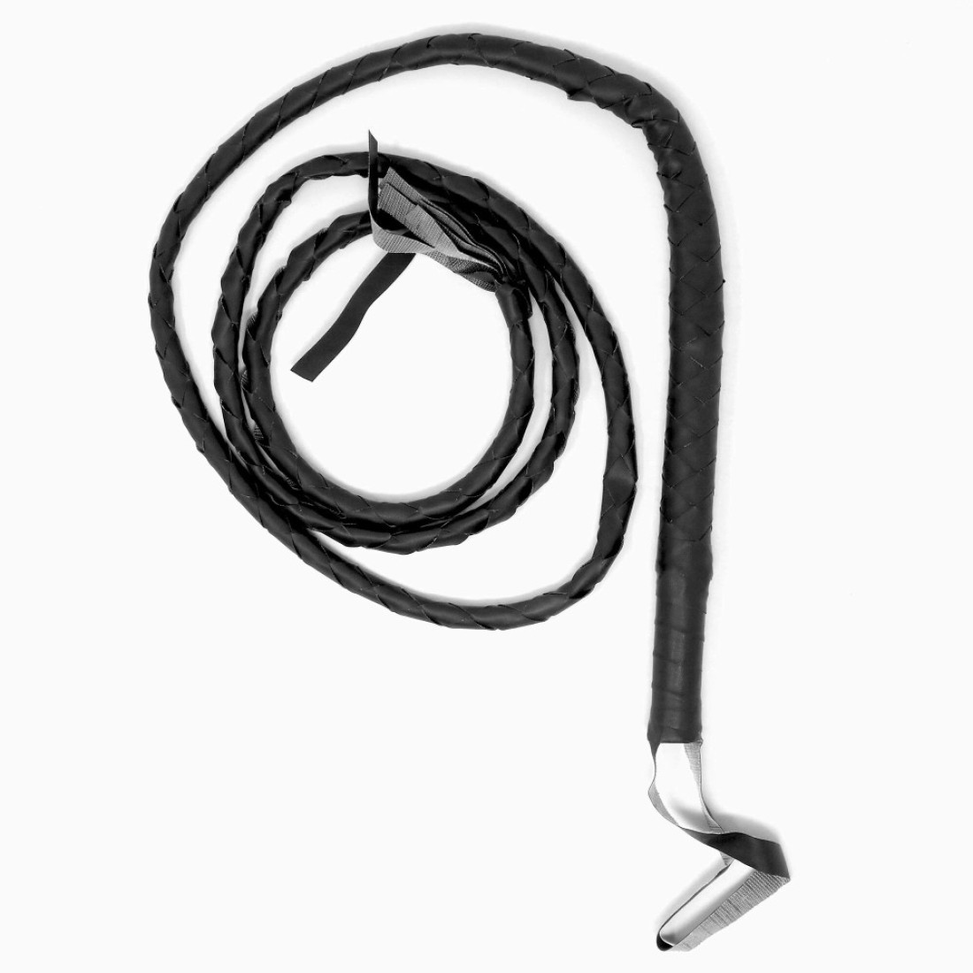 Skeleteen Faux Leather Black Whip - 6.5&#39; Woven Costume Accessories Whips - 1 Piece