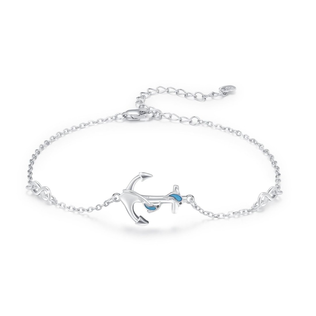 CUOKA MIRACLE Anchor Bracelets 925 Sterling Silver Dolphin Anchor Bracelets Anchor Jewelry Nautical Adjustable Bracelets Navy Wife Jewelry Gifts for Women