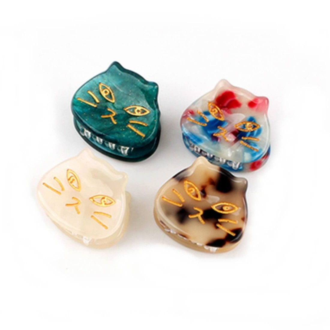 Cute Cat Hair Clips for Women Mini Hair Clips and Claw Girl Side Clips 4pcs