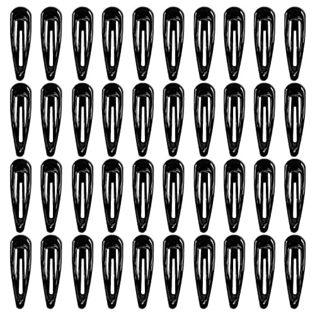40Pcs Silicone Coated Hair Barrettes for Women NonSlip Metal Hair Clip Barrettes Drop Oil Protection Snap Hair Clips for Kids Teens GirlsBlack