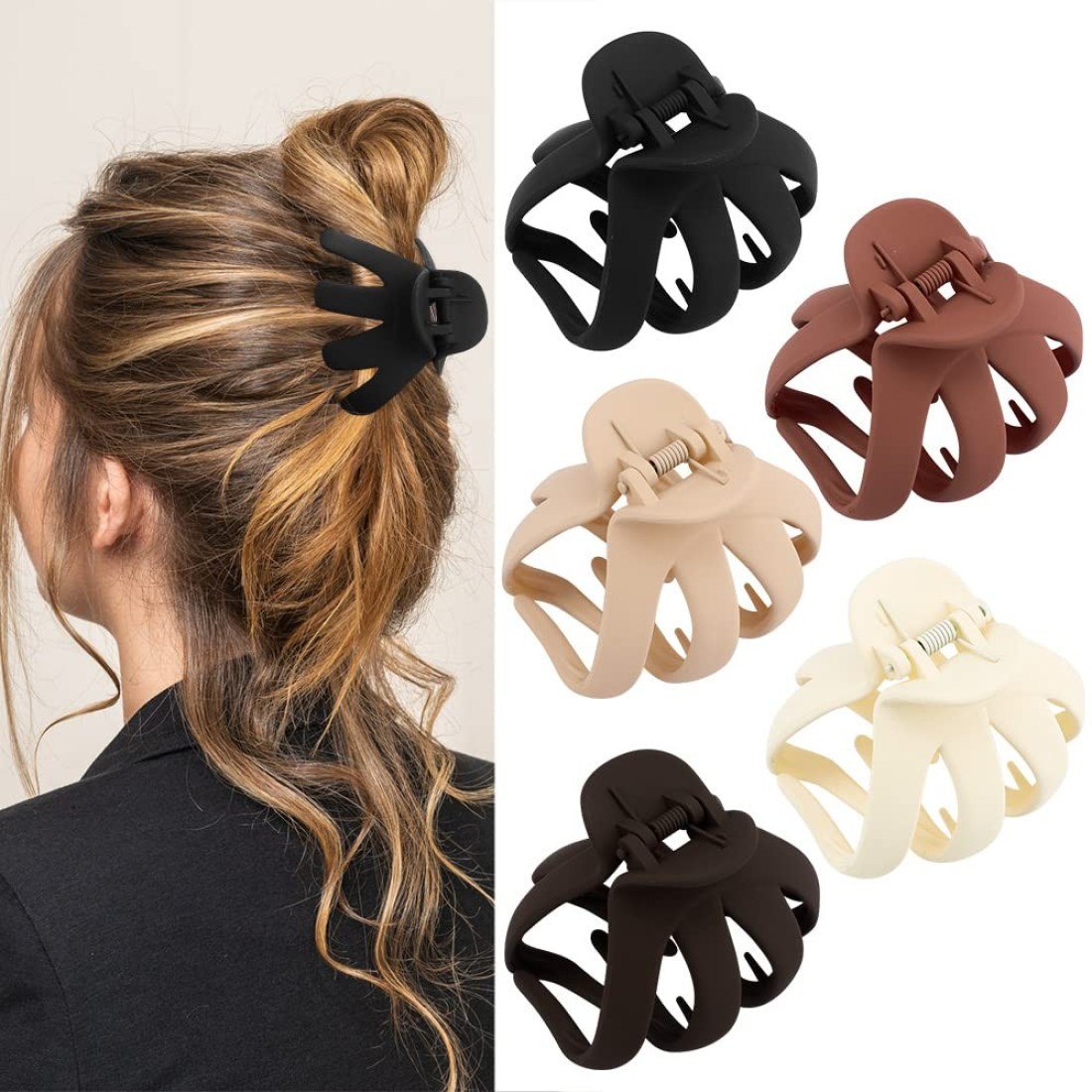 Hair Clips 5Pcs Octopus Matte Hair Claws for Women Large 315 Hair Clips for Thick Hair Nonslip Jaw Clips Hair Accessories