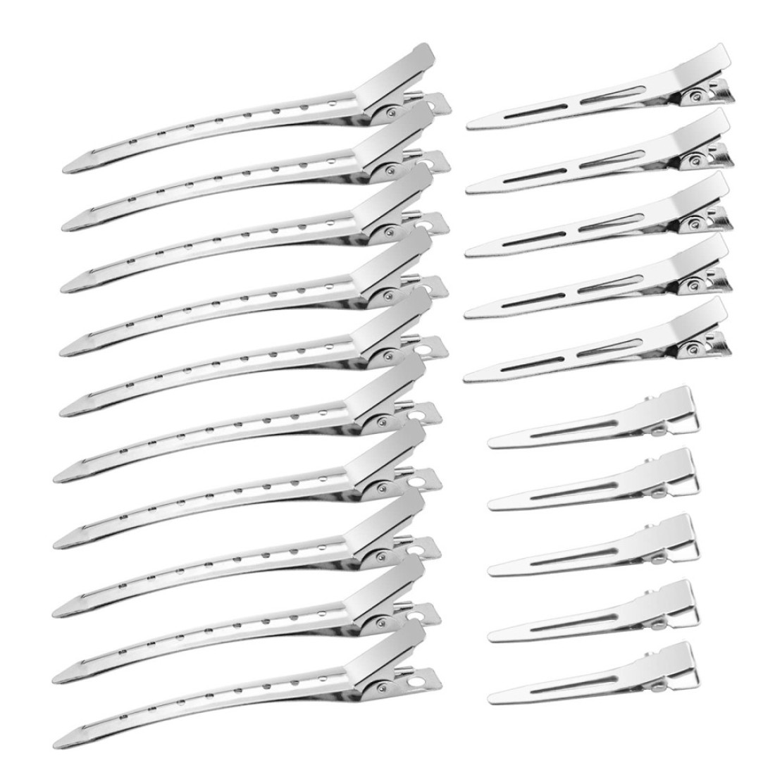 40 Pcs Metal Duck Billed Hair Clips for Styling SectioningSilver for Women Long Hair Alligator Curl Clips for Hair RollerSalonBows DIY with Case