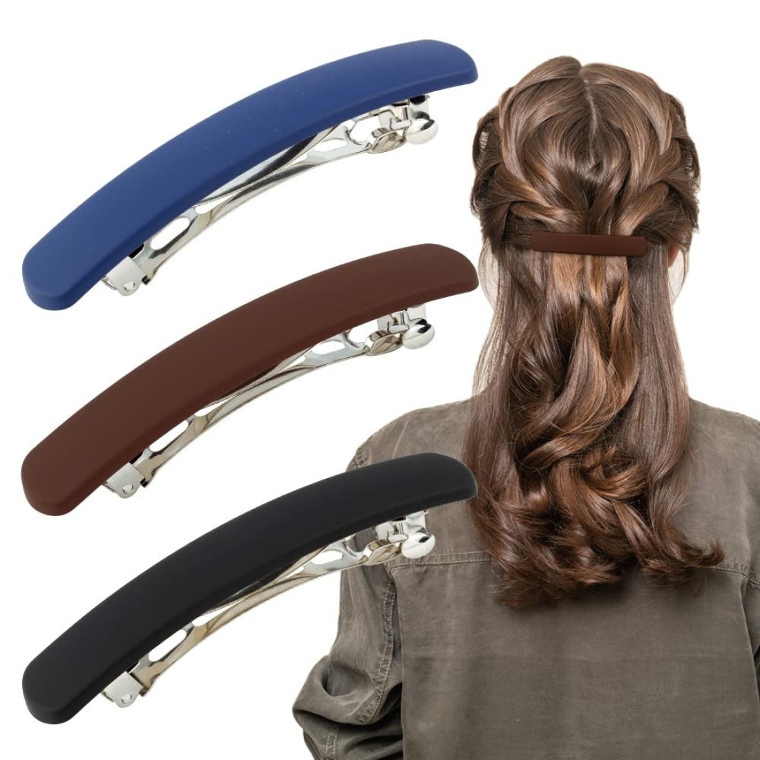 Hair Claw Clips for Women 3Pcs Matte Barrettes for Thin Fine Hair 354 Flat Pins French Clips for Short Medium Hair Hair Accessories Gifts