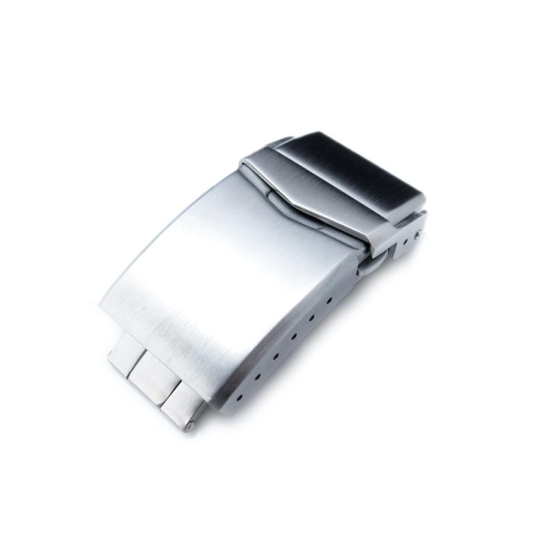 MiLTAT 22mm Watch Bands Replacement Clasp V-Lock Button Control, Brushed