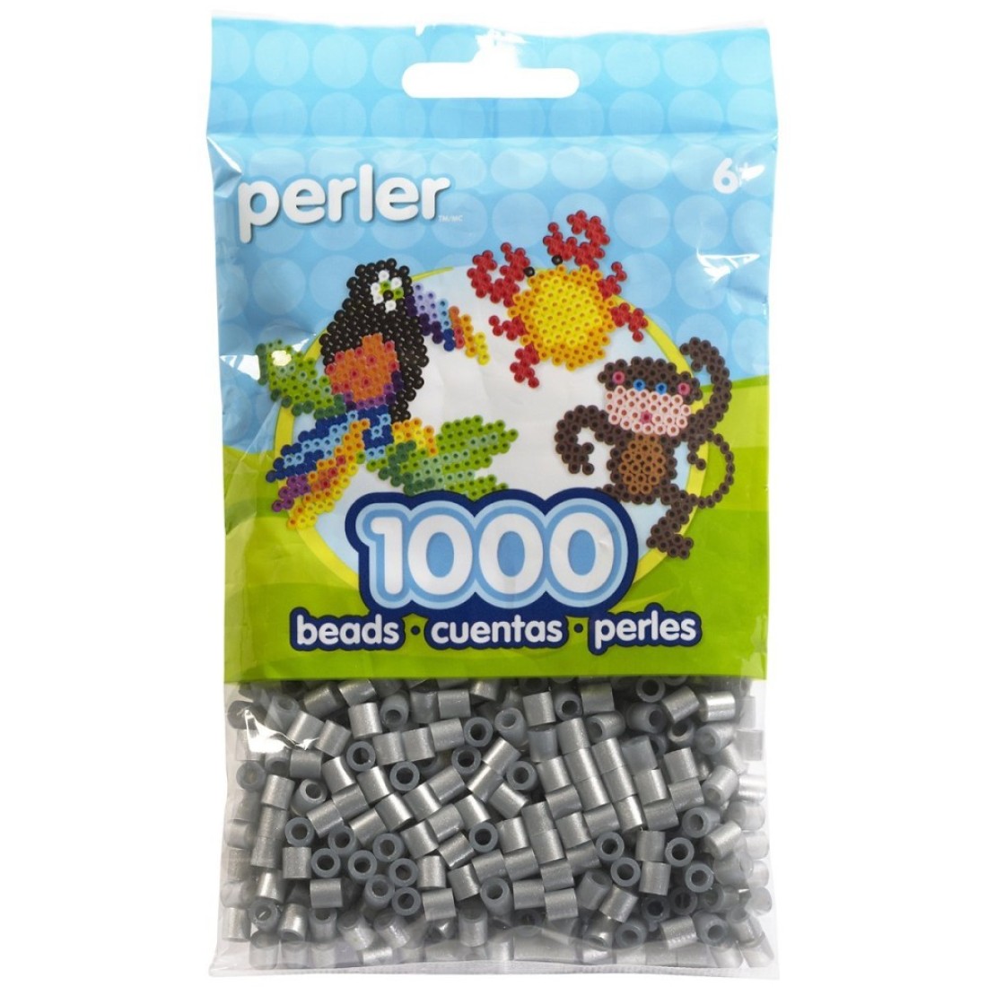 Perler Beads Fuse Beads for Crafts 1000pcs Metallic Silver 1