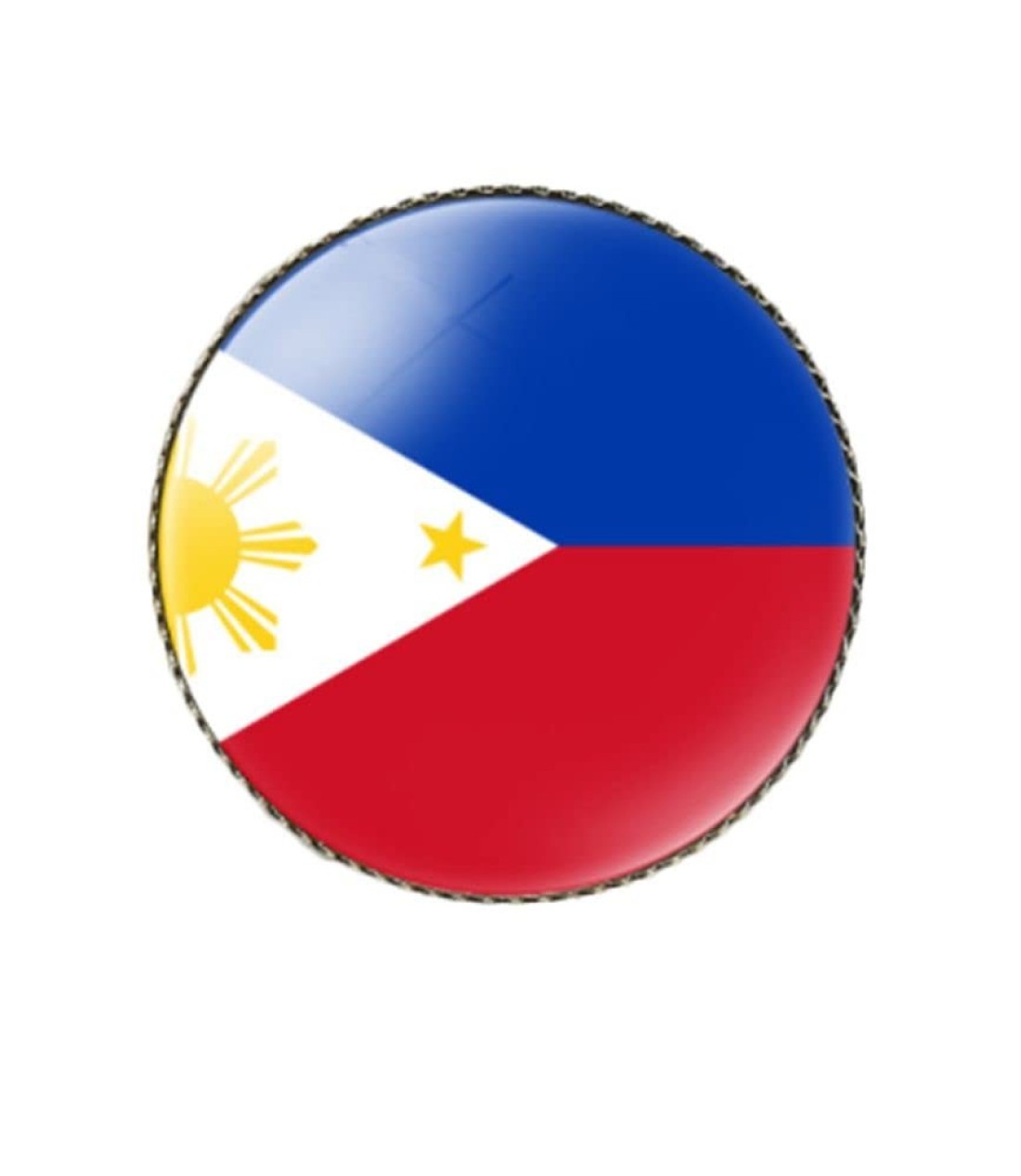 vmcoatdu Round 1 Inch Philippines Philippine Islands Flag Pin International Travel Brooch Metal and Glass Revivalism Style Souvenir Badge for Hat Clothes Backpack