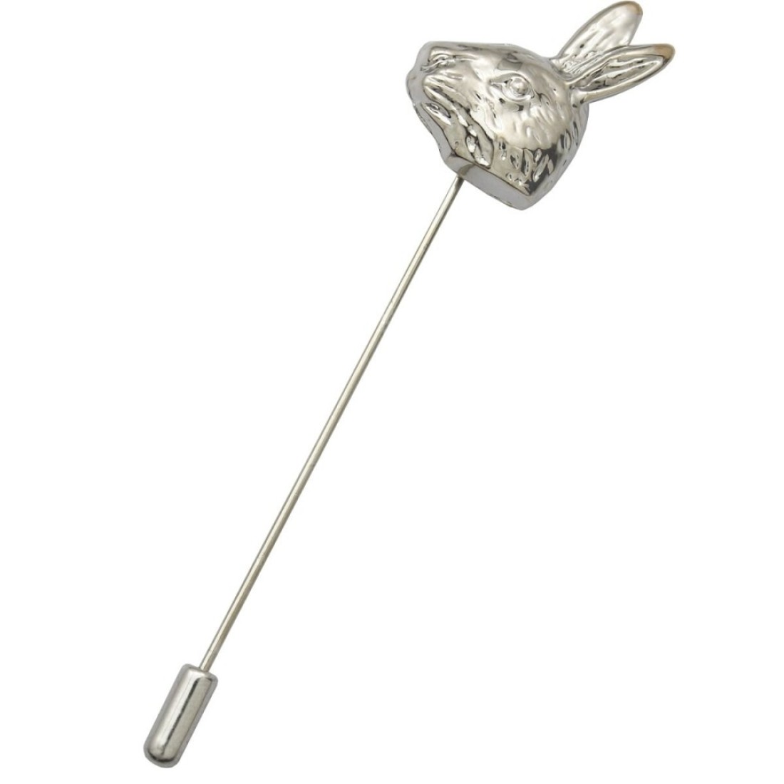 Q&amp;Q Fashion Vintage Silver Plated Rabbit Bunny Hare Wonderland Lapel Stick Pin Tie Hat Brooch TEA PARTY