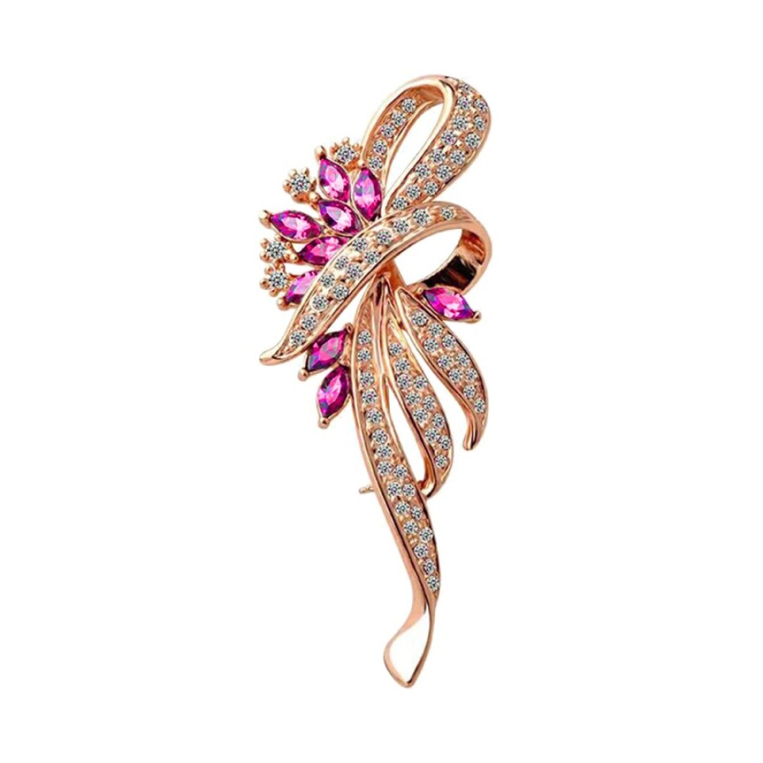 TongXin Rhinestone Crystal Flower Enamel Brooches Pins for Women Girls Colorful Wedding Brooches Gift for Bridesmaid Jewelry (pink)