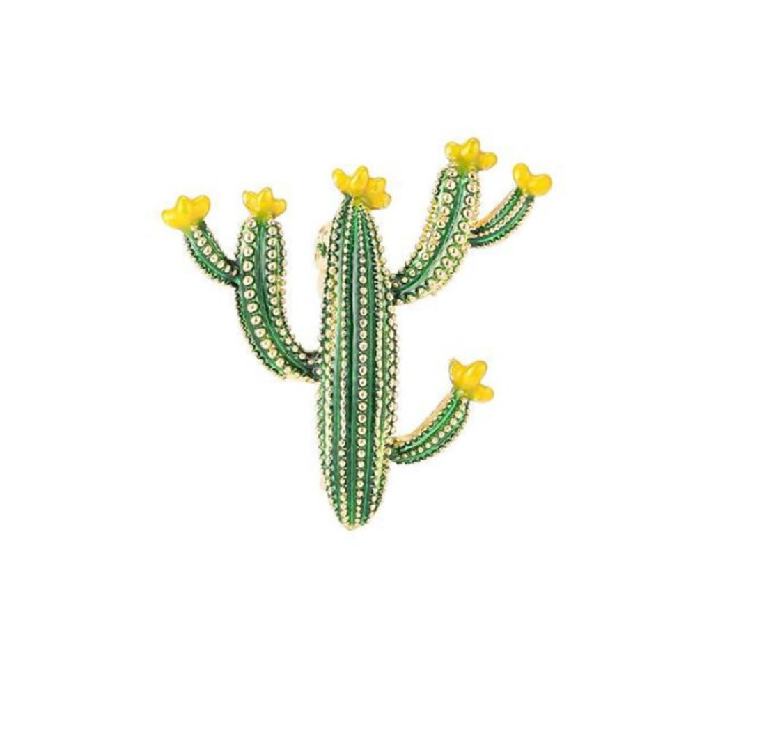 songbowen Cactus Brooch Cute Cactus Rhinestone Brooch Women&#39;s Brooch Crystal Collar Brooch Clip Sweater Scarf Hat Backpack Badge Jacket Coral Accessories Fashion Jewelry
