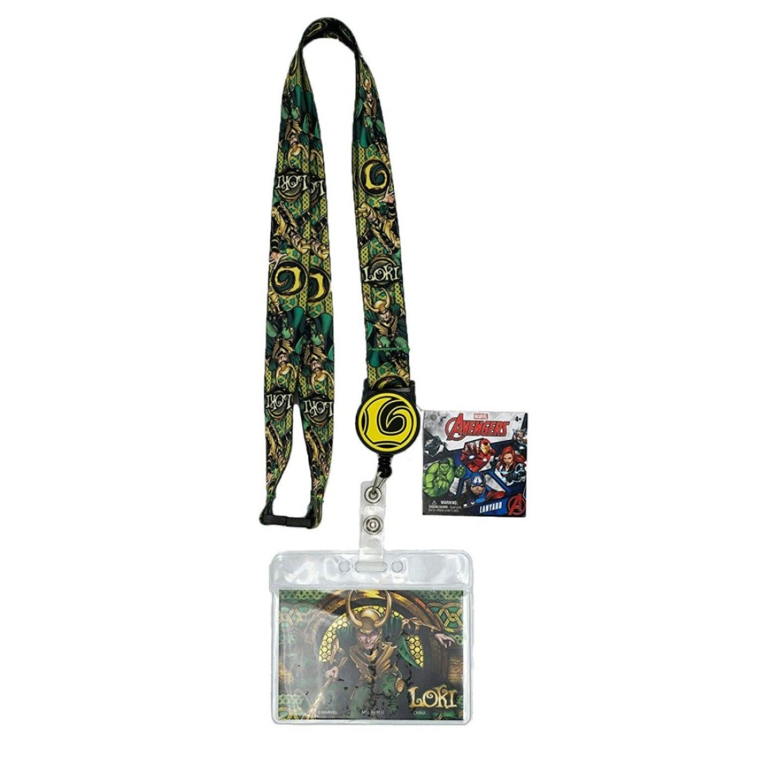 Marvel Loki Lanyard with Zip Lock Card Holder, Multicolor, 3