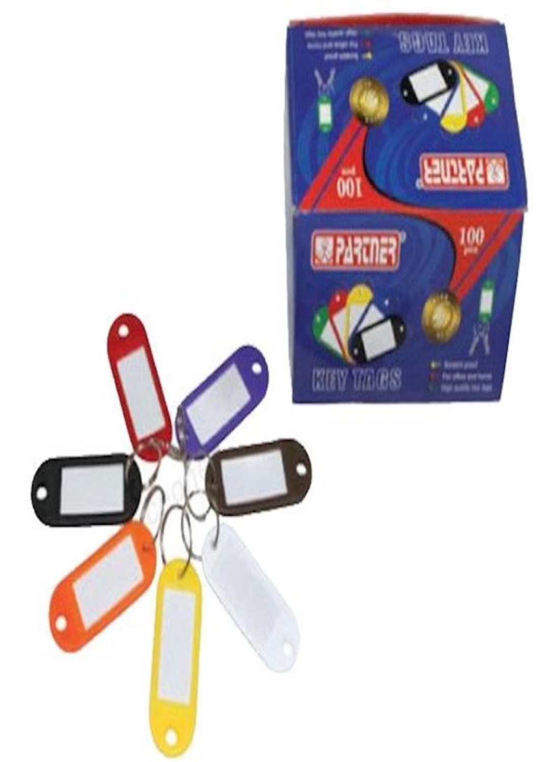 Plastic Key Rings 100 Per Pack Assorted Colours