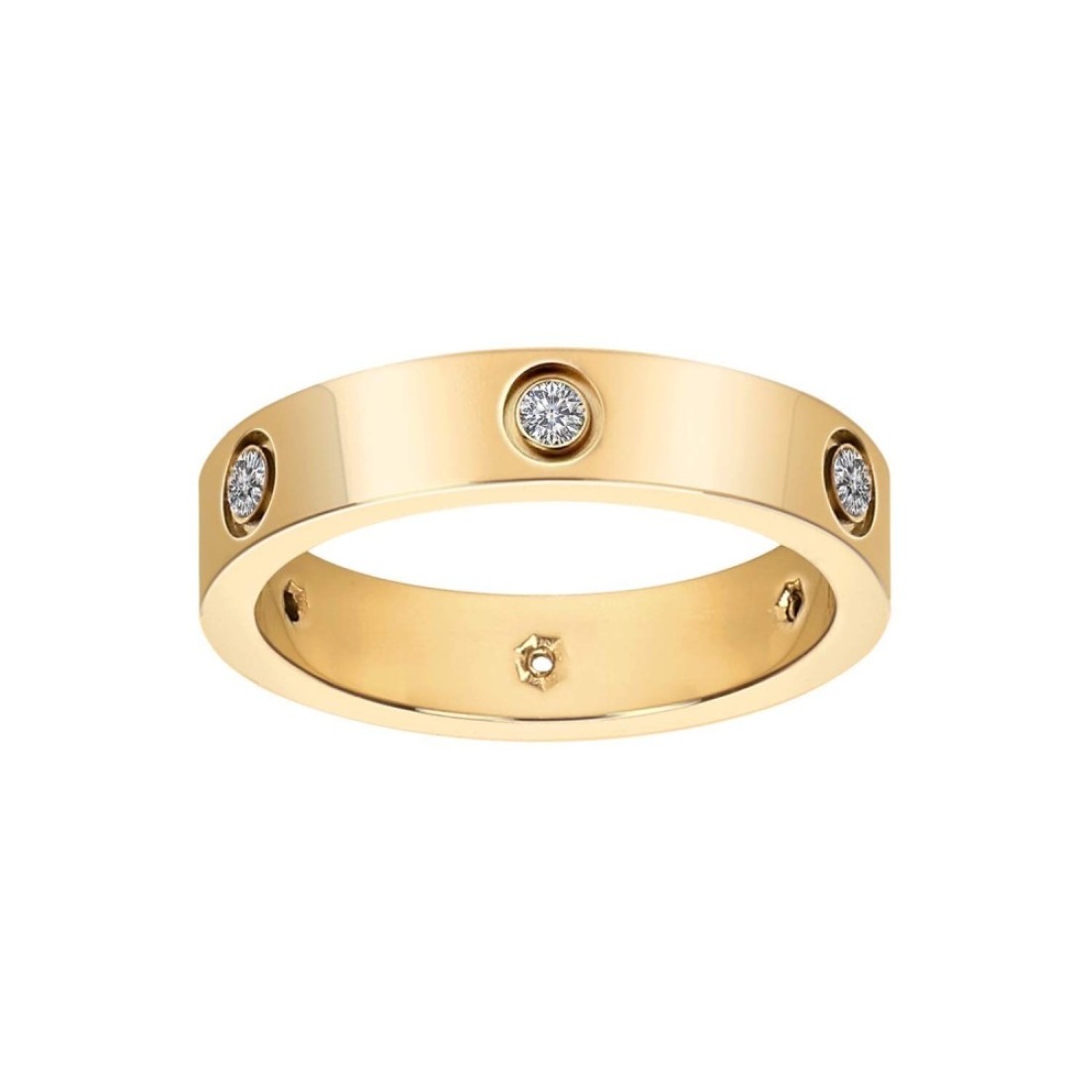 Fashion Classic 18K Gold Plated Titanium Steel Women Stacking Ring Best Gifts Couples Valentines Day
