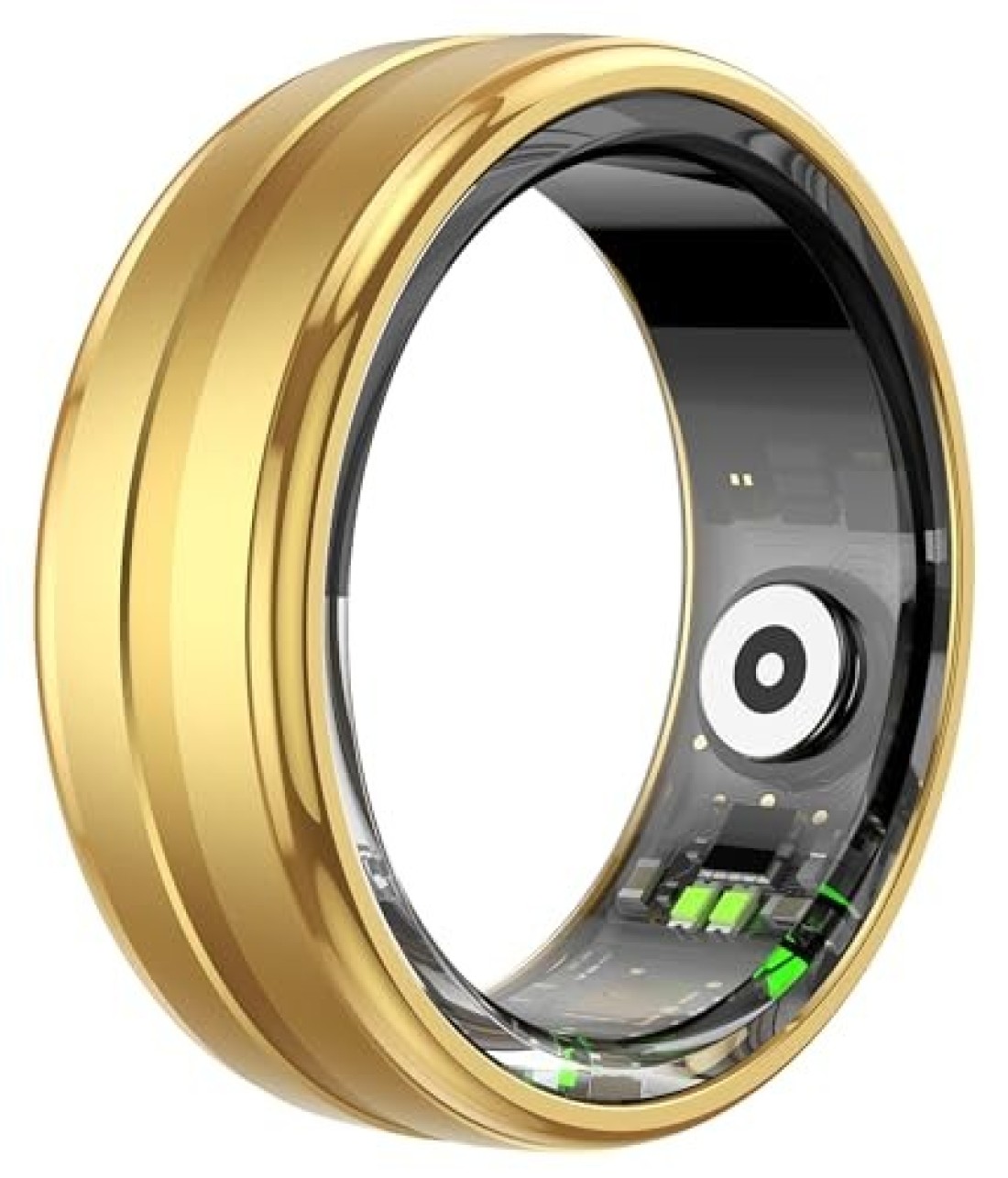 Smart Ring Health Rings with Heart Rate Monitor Calorie Counter Long Battery Life Casual Smart Rings for Men Women Compatible with iOS Android Phones Gold Ring