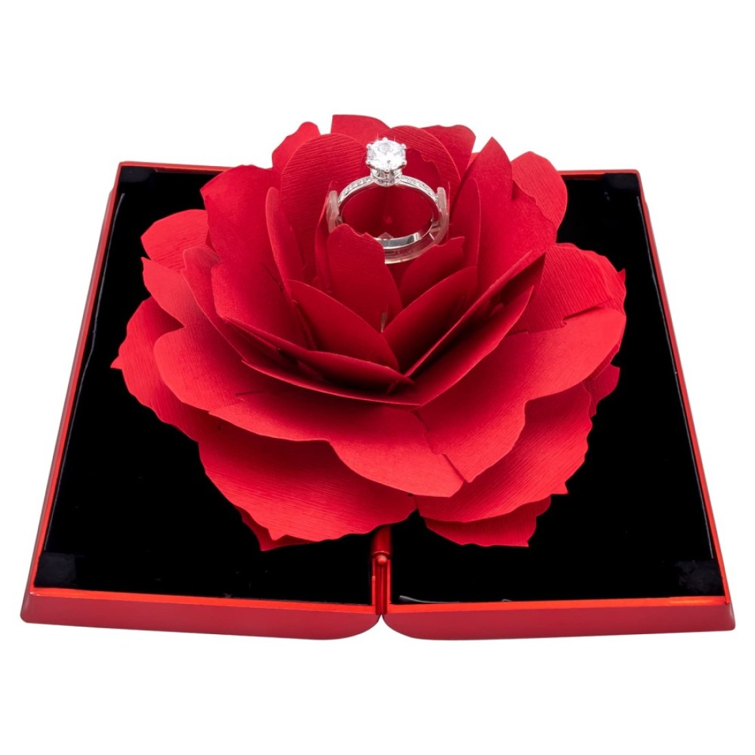 Engagement Ring BoxRing Rose Box Surprise Jewelry Storage Holder for woman as Proposal Engagement Wedding Ring Jewelry Gift Case in Valentines Day ect