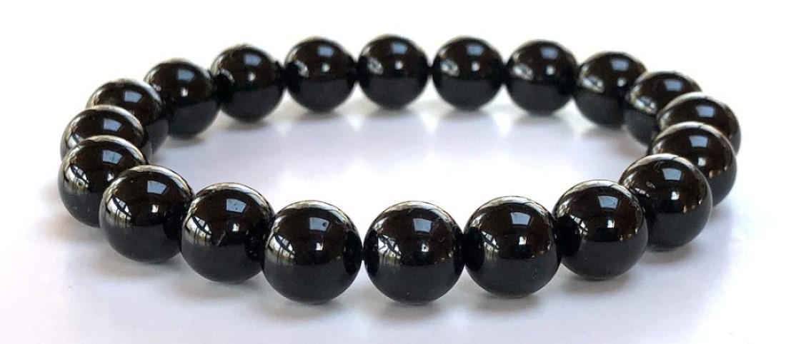 Black Onyx Stretch Bracelet - 8mm Beads - Capricorn Birthstone - Root Chakra