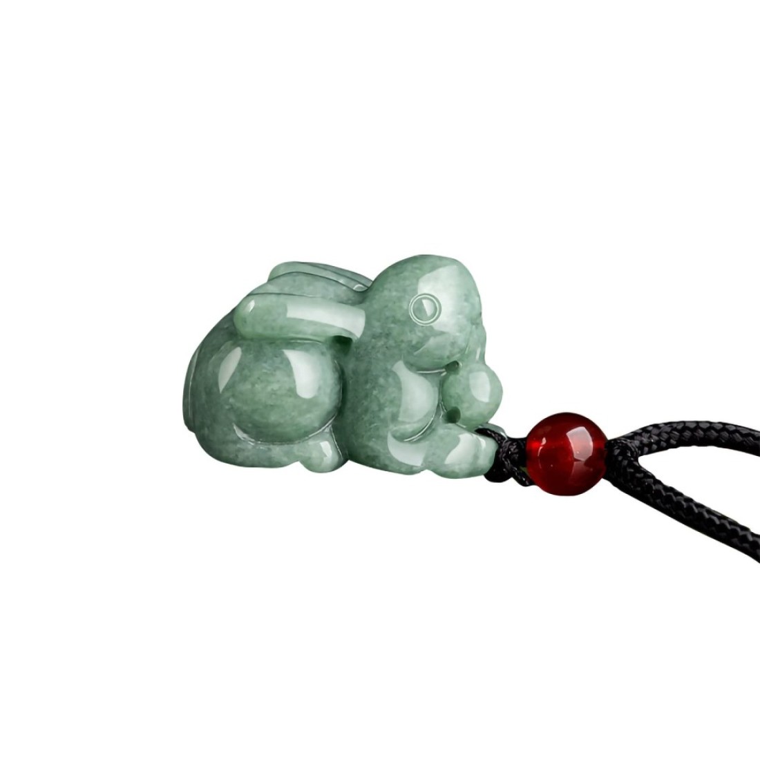 Xgimas Feng Shui Rabbit Charm Necklace Natural Carved Jade Pendant Necklace for Women Men, Personalized Fashion Good Luck Friendship Choker Necklaces Jewelry Gifts for Friends