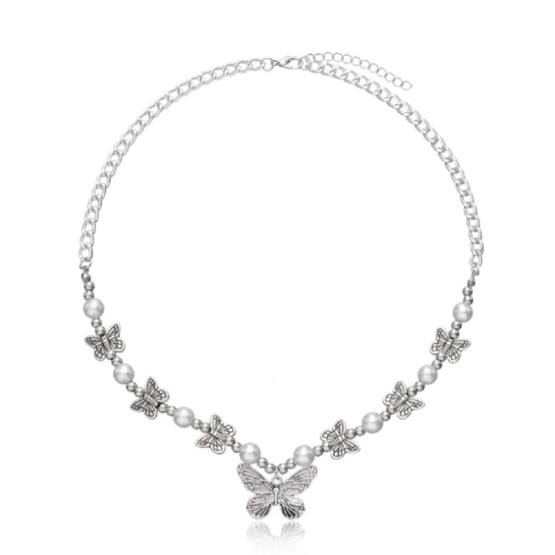 COLORFUL BLING Butterfly Necklace Minimalism Fairy Grunge Necklace Y2k Indie Chain Necklace Jewelry for Women