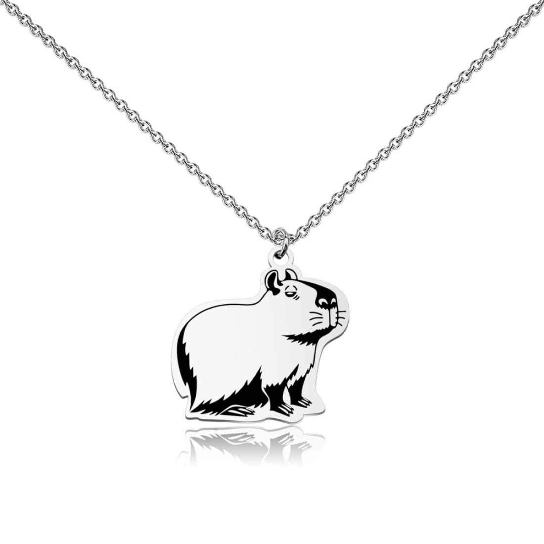 WUSUANED Cute Capybara Necklace Animal Inspired Jewelry Capybara Lover Gift Funny Capy Animal Gift (Capy Animal Necklace)