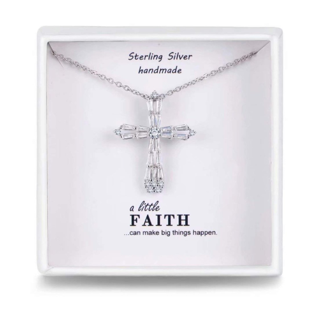 Cross Necklace for Women With 925 Sterling Silver ChainPlatinum Plated Cubic Zirconia Cross Pendant Necklace Mothers Day Gifts for Women Sterling Silver Cubic Zirconia