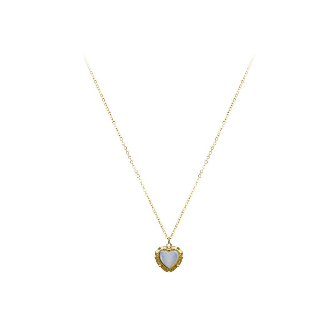 Aiwanto Necklace With Simple Heart Pendant Gold Neck Chain Necklace Best Gift Womens Girls Necklace