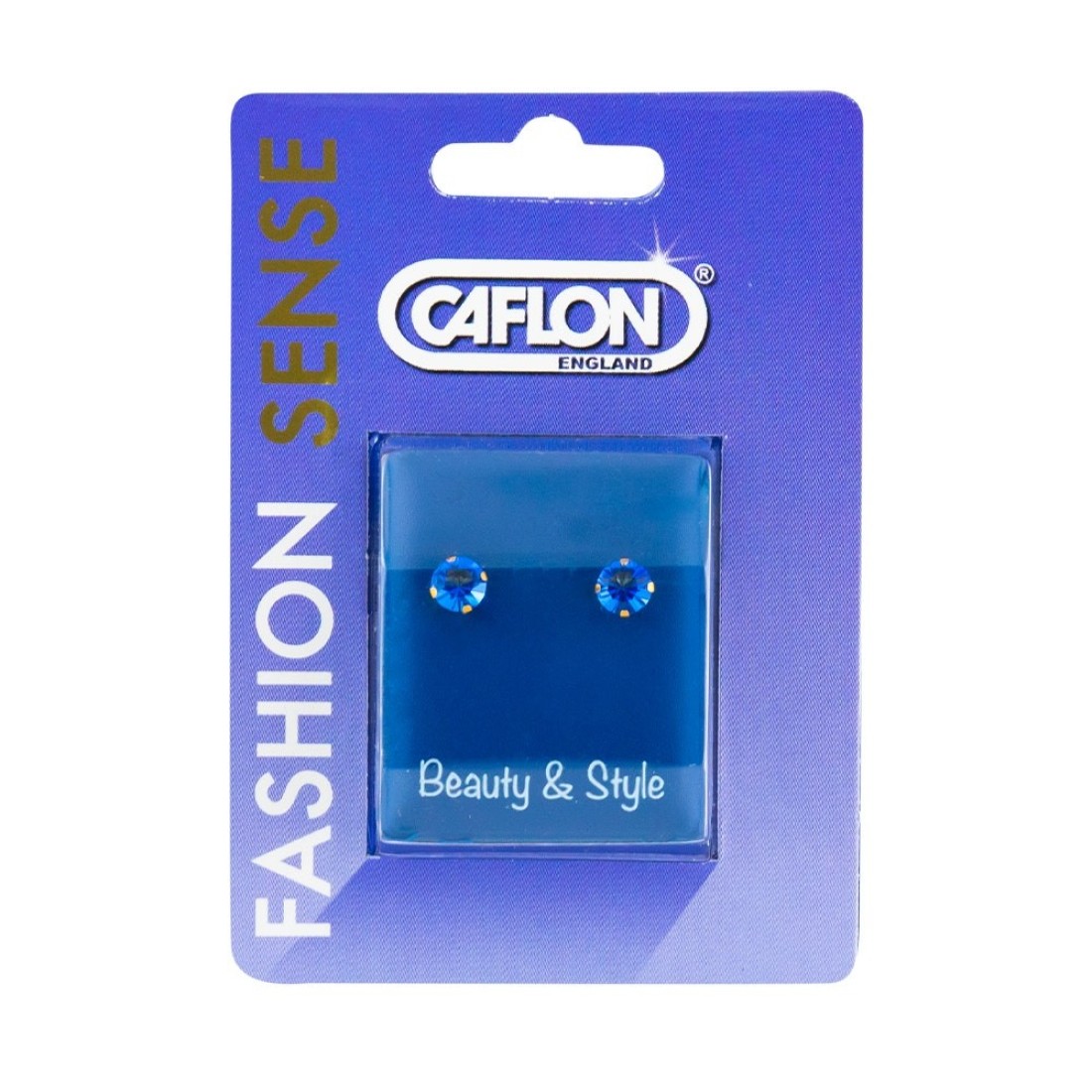 Caflon Fashion Sense Gold Plated Sapphire Tiffany Earring, 5 mm