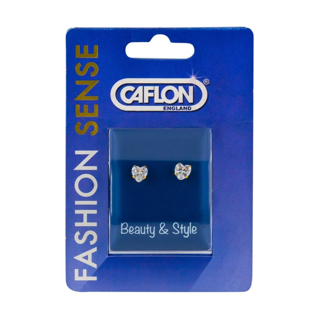 Caflon Fashion Sense Gold Plated Cubic Zirconia Heart Earring, 5 mm