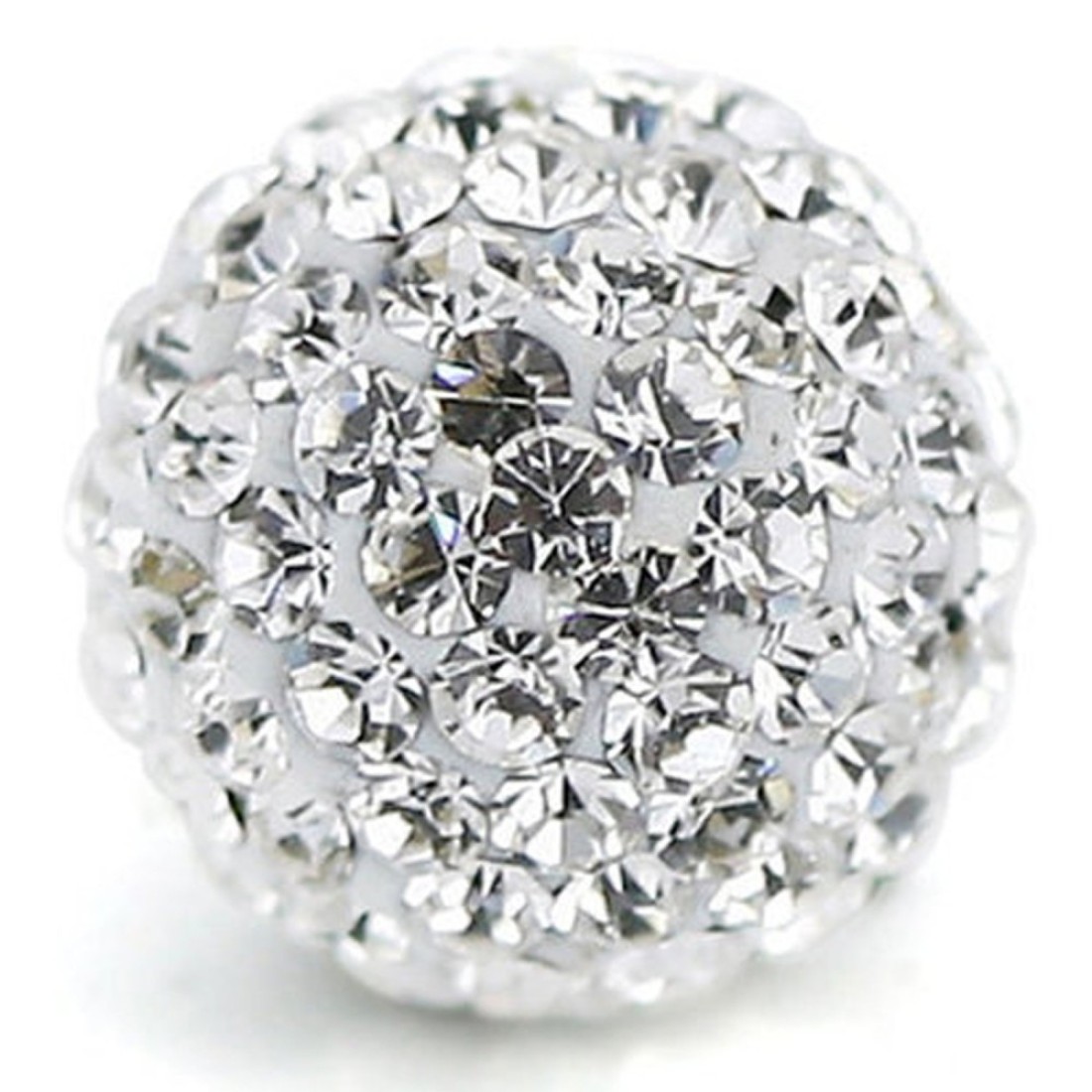 RUBYCA Pave Czech Crystal Disco Ball Clay Beads fit Shamballa Jewelry 20pcs 12mm White Clear