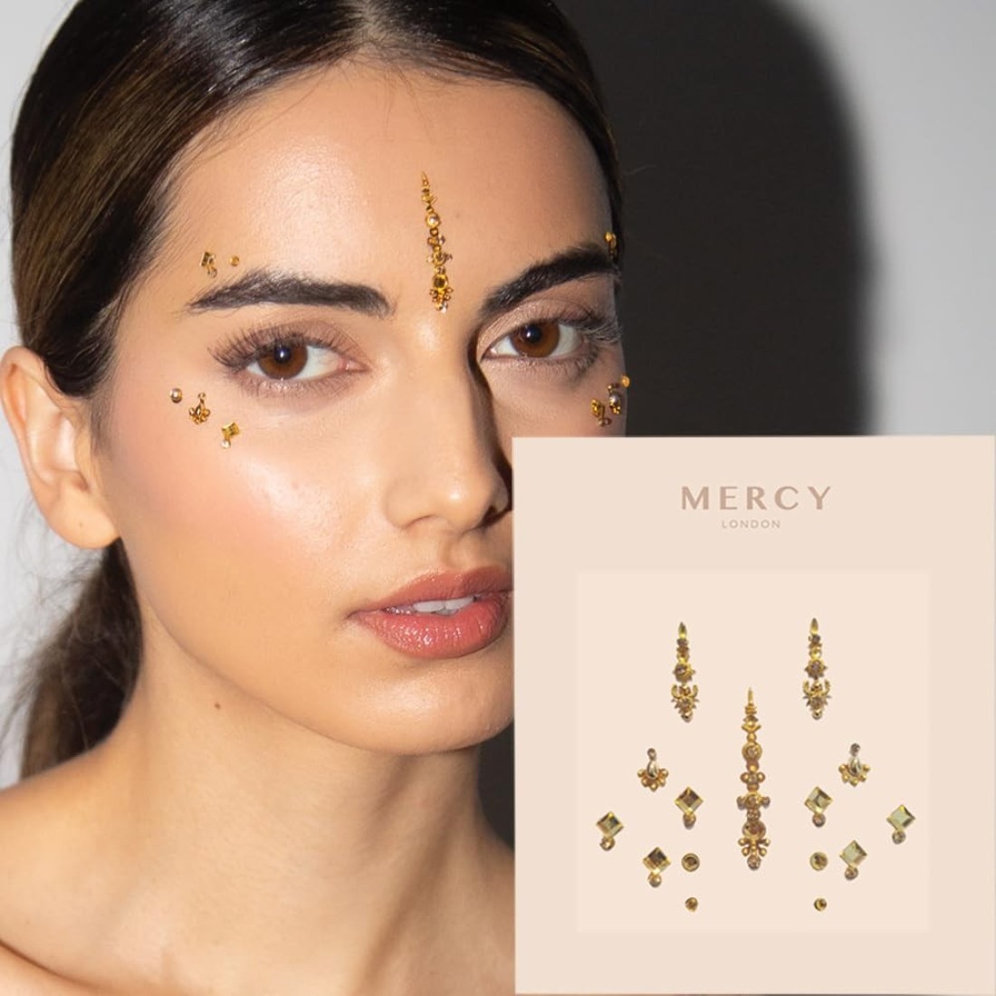 Gigi Gold Bindi Crystal Indian Bindi Face Jewels Gold Multi Packet