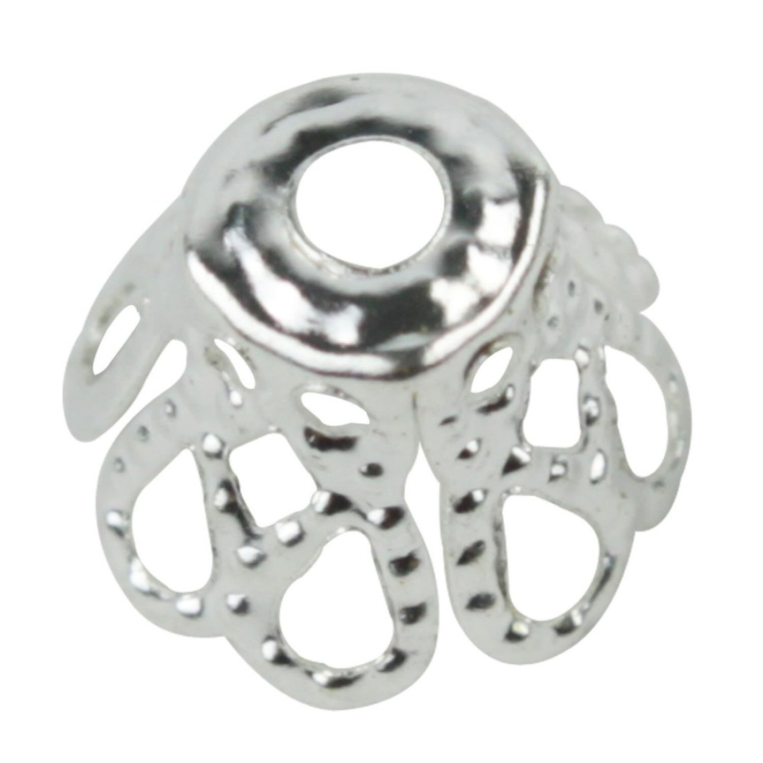 100pcs Silver Plated Filligree Flower Cup Shape Bead Caps 7mm Jewelry Making