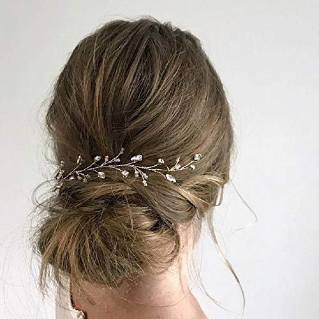 JAKAWIN Bride Crystal Wedding Hair Vine Rhinestone Hair Piece Bridal Headpiece Silver Hair Accessories for Women and Girls HV121