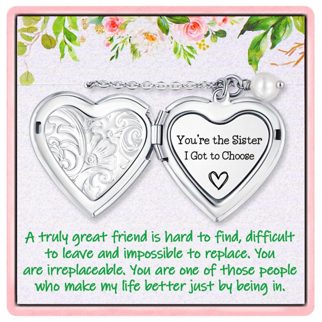 OLLaili Friend Gifts for Women Hidden Message Locket Necklace Birthday Christmas Gifts for Best Friends Female Friendship Gifts