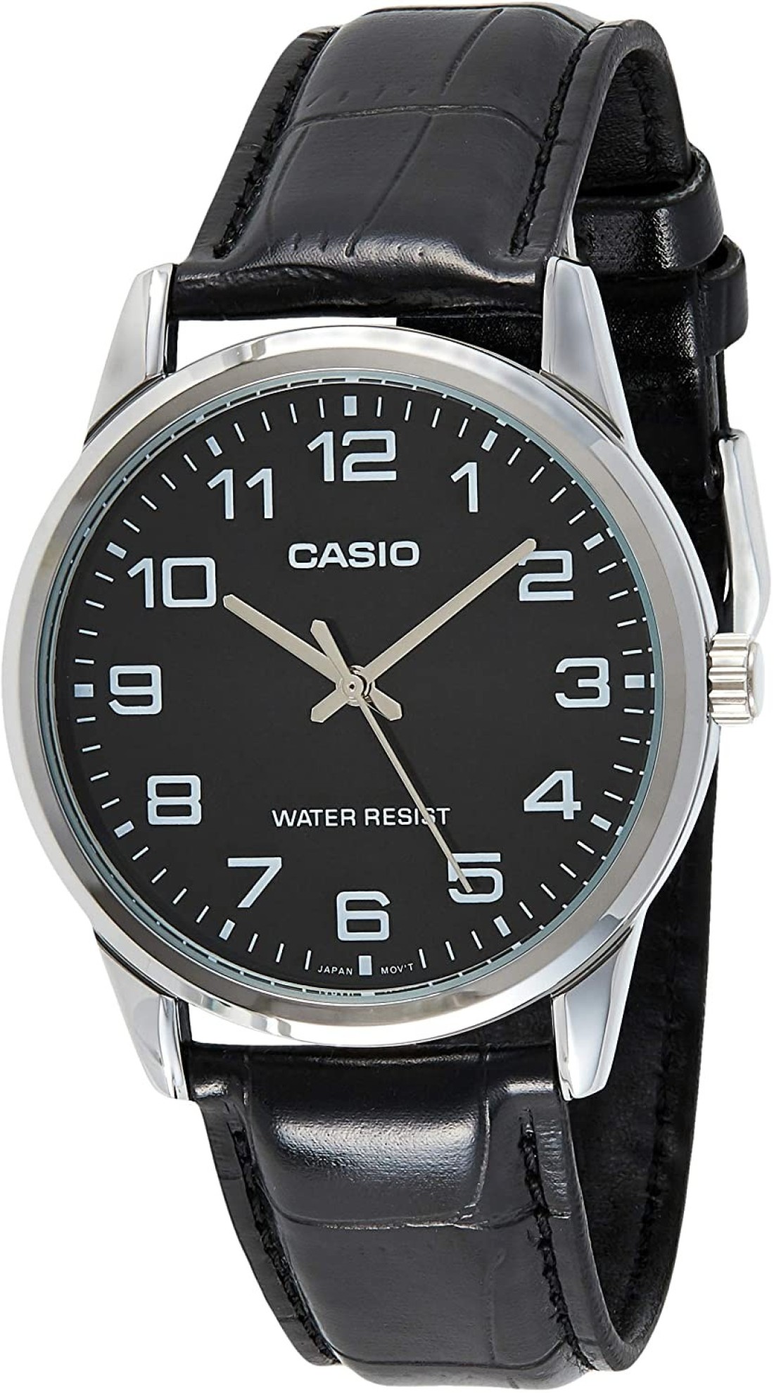 Casio Watch For Men Black Dial Leather Band - MTP-V001L-1BUDF