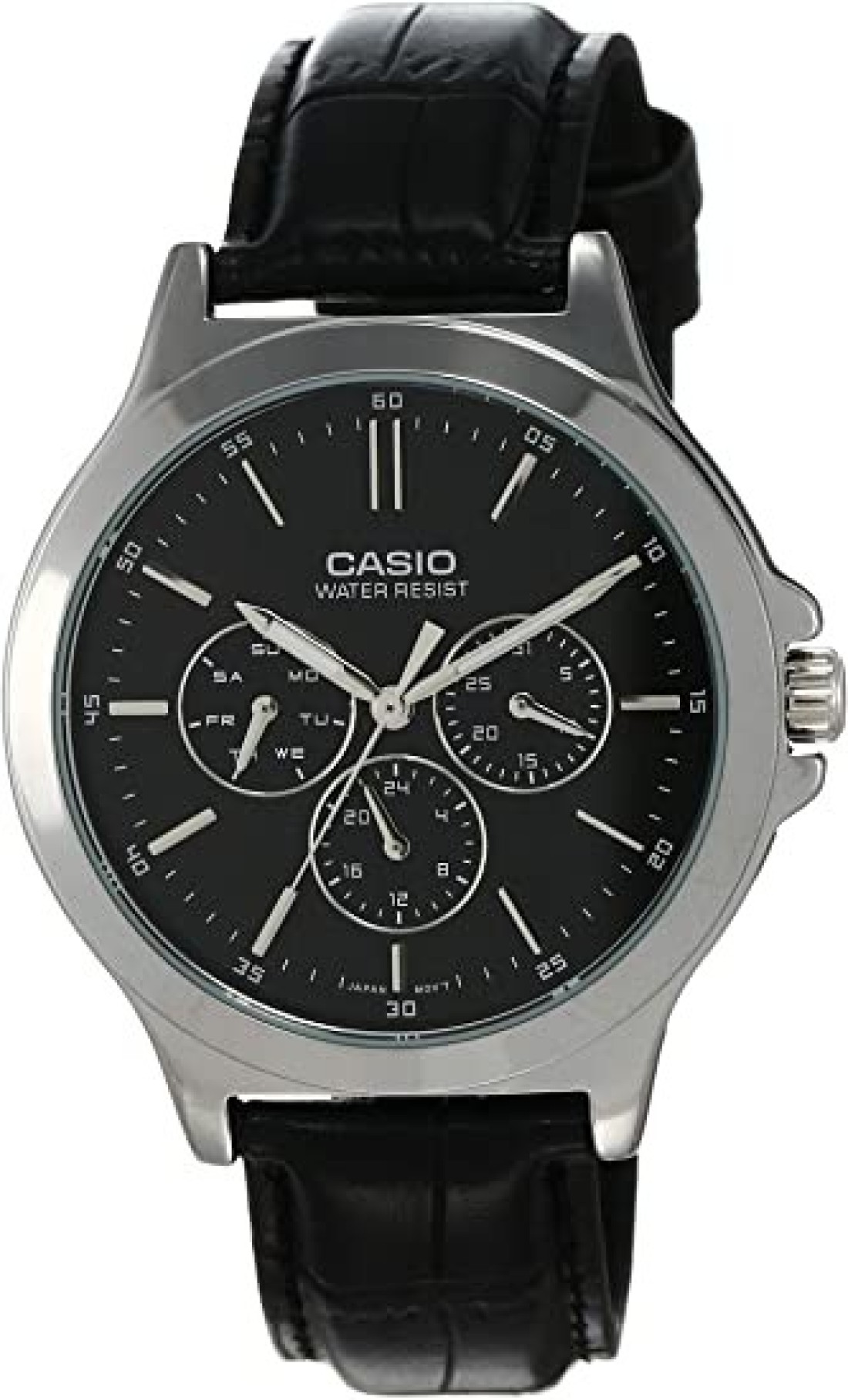 Casio - Standart Men&#39;s Black Dial Leather Band Watch - MTP-V300L-1AUDF
