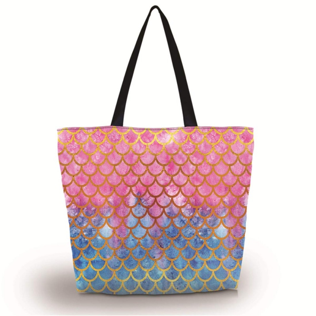 Baocool Gym Bag Beach Shopping Tote Bags Shoulder Bag,Women Men Boys Girls Travel Beach Grocery Shoulder Bag with Zipper,Reusable Gym Picnic Work Daily Use Tote Bag (Mermaid Scale)