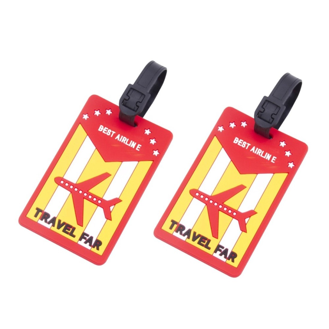 Silicone Luggage ID Tag Red 2 PCS