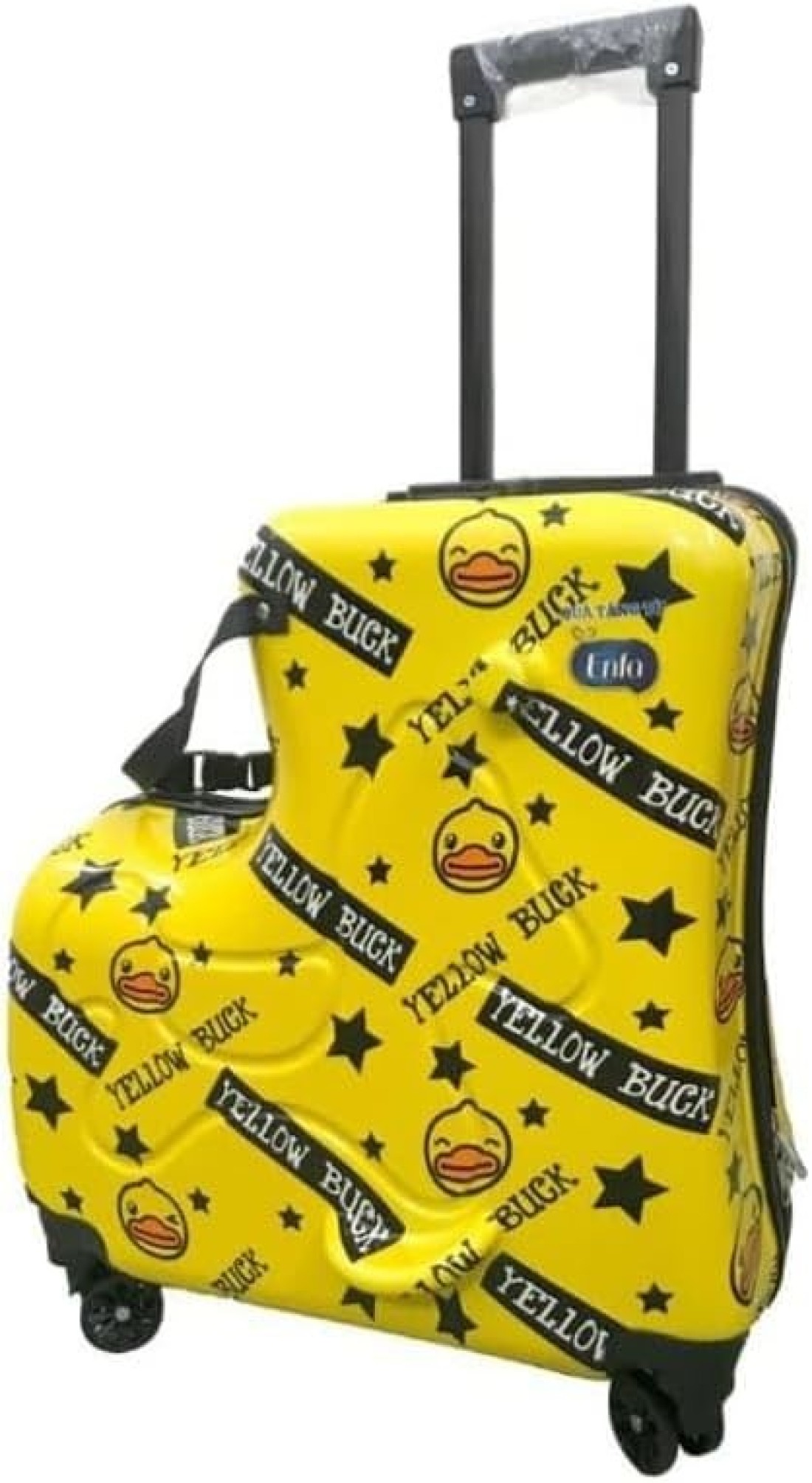 Kids Ride-On Travel Suitcase with Wheels - Spinner Carry-On Trolley Case with Password Lock, Universal Wheels for Ages 1-6