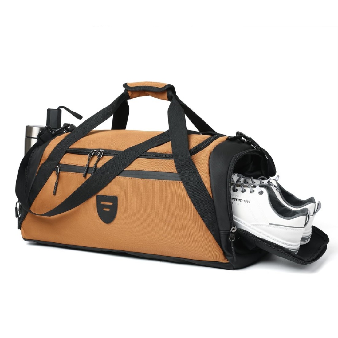Gym Duffle Bags For Men &amp; Women, Large Duffle Bag For Men Travel, Weekend Overnight Bag With Shoe Compartment &amp; Wet Pocket, Water Resistant Sports Duffle Bag Gymbag A-TD-001-Khaki