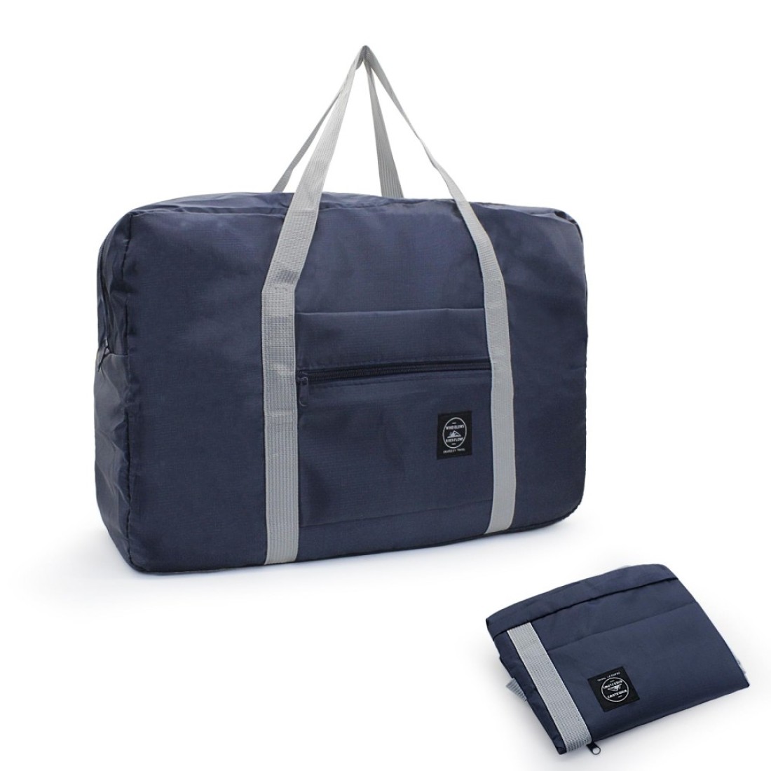AfitLulu Travel Duffel Bag, Foldable Luggage Travel Bag for Carry on Suitcase (16.5 * 11inches), Light-weight Travel Bags Tote Luggage Organizers for Fitness, Gym, Men&amp;Women (Navvy)