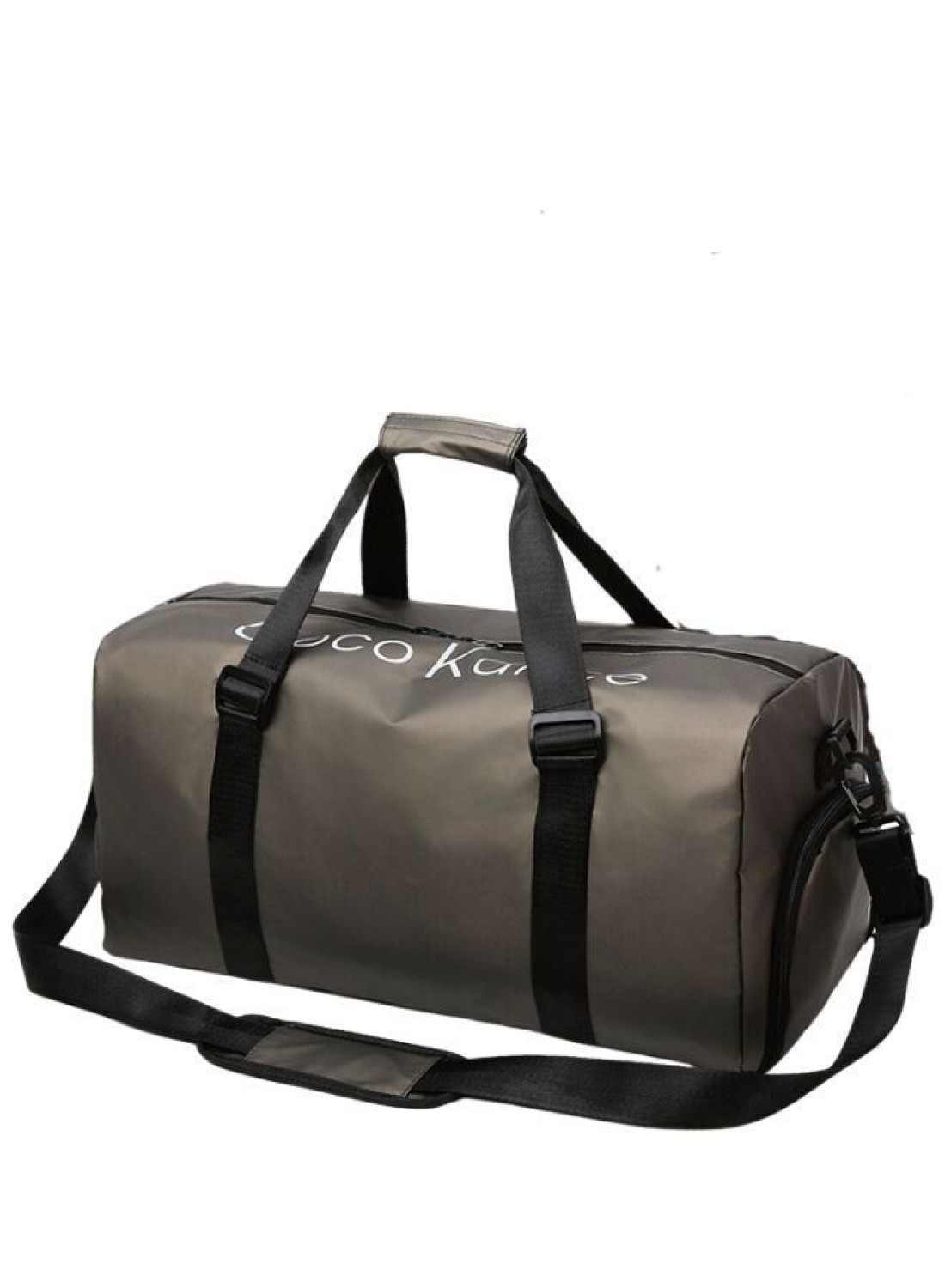 Mei Homecenter Large Capacity Unisex Sports Gym Travel Duffle Bag with Shoulder Strap, Silver